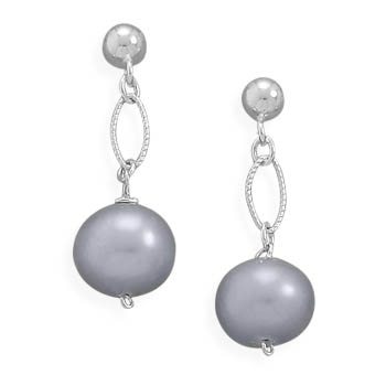 Silver Cultured Freshwater Pearl Post Earrings
