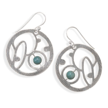 Textured Cut Out Earrings with Turquoise