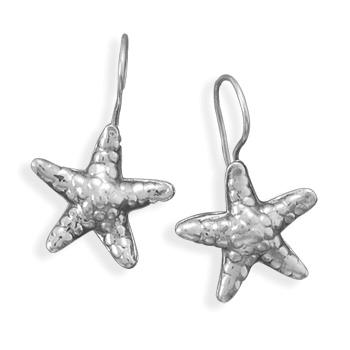 Oxidized Starfish Earrings