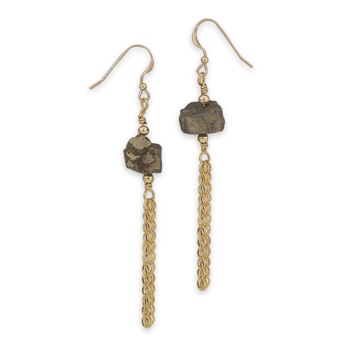 14/20 Gold Filled Pyrite Drop Earrings