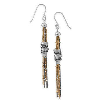 Multistrand Beaded French Wire Earrings