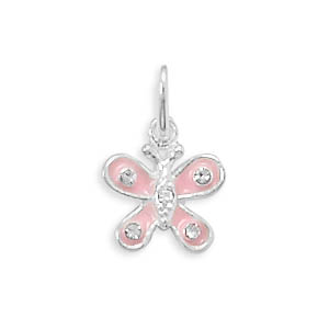 Enamel and Crystal Butterfly Charm