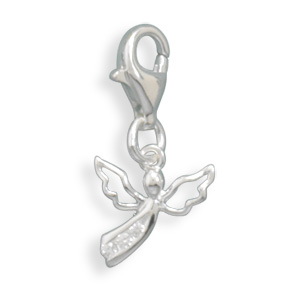 Angel CZ Charm with Lobster Clasp