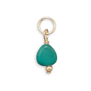 14/20 Gold Filled Turquoise Nugget Charm - December Birthstone