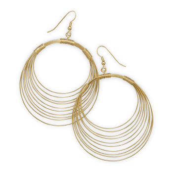 14 Karat Gold Plated Brass Graduated Wire Earrings