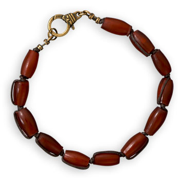 9" Men's Brass Bracelet with Horn Beads