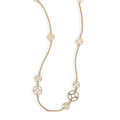 Gold Plated Circle Design Fashion Necklace