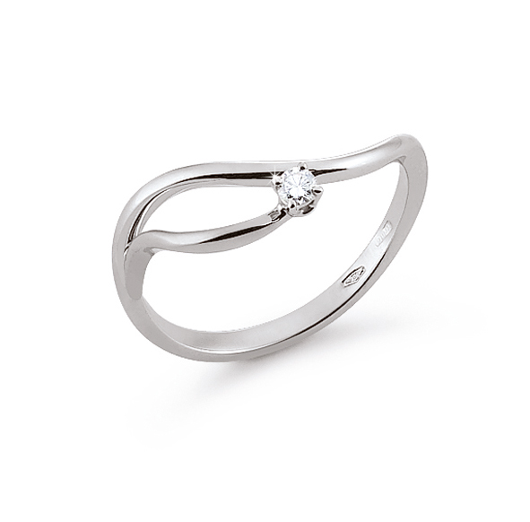 Extraordinary Italian Curved Engagement Ring