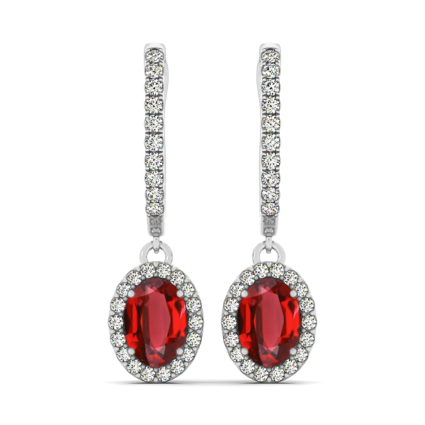 Oval Cut Ruby Earrings