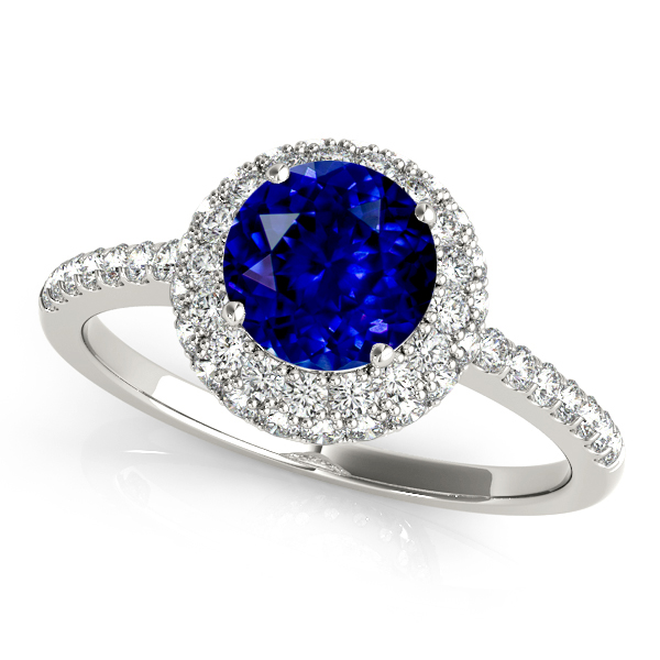 Sapphire Double Halo Engagement Ring
