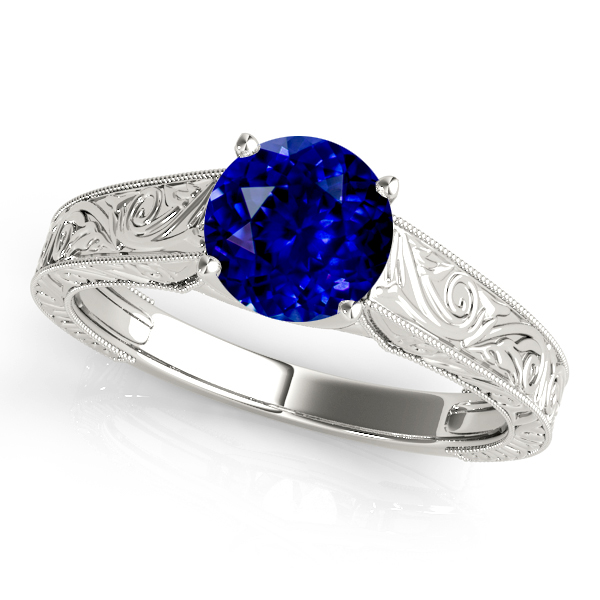 Fine Vintage Sapphire Engagement Ring with Filigree Design