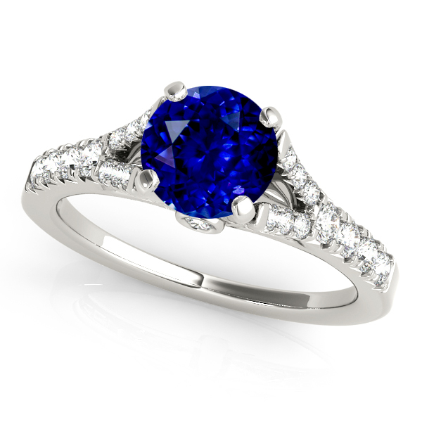 Fine Split Shank Sapphire Engagement Ring
