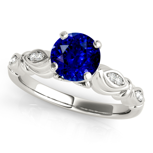 Fine Vintage Sapphire Engagement Ring in White Gold