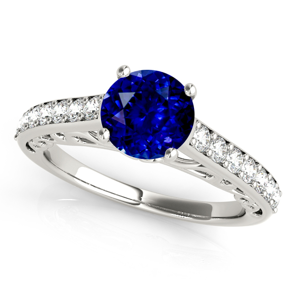 Nice Sapphire Engagement Ring with Vintage Shank Bridge