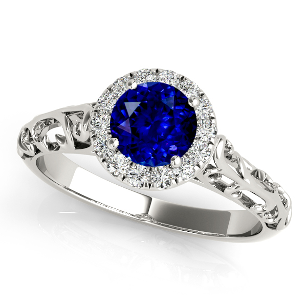 Unique Vintage Style Sapphire Engagement Ring