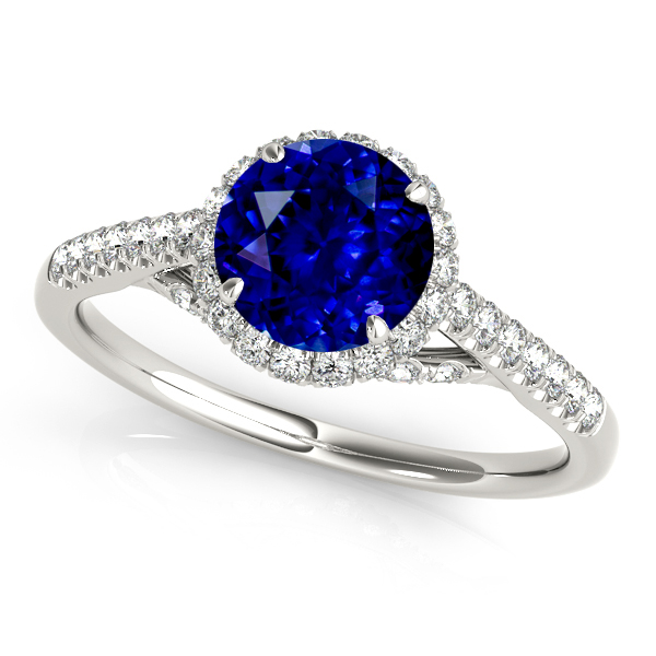 Fancy White Gold Sapphire Engagement Ring