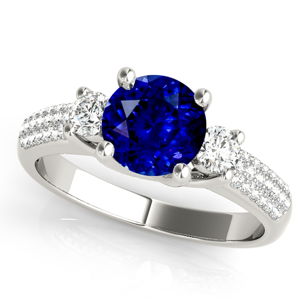 Fashion-Forward Three Stone Sapphire Engagement Ring
