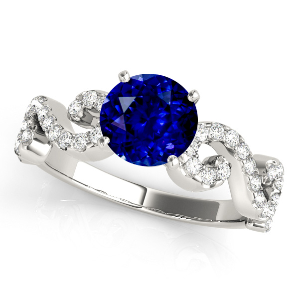 White Gold Twist Sapphire Engagement Ring