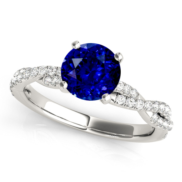 Twist Shank Infinity Sapphire Engagement Ring