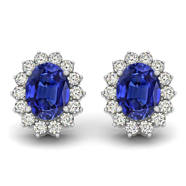 Oval Tanzanite & Diamond Earrings