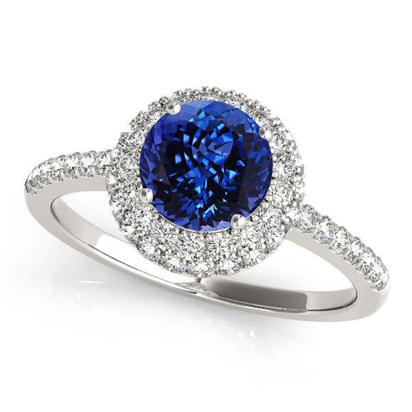 Tanzanite Double Halo Engagement Ring