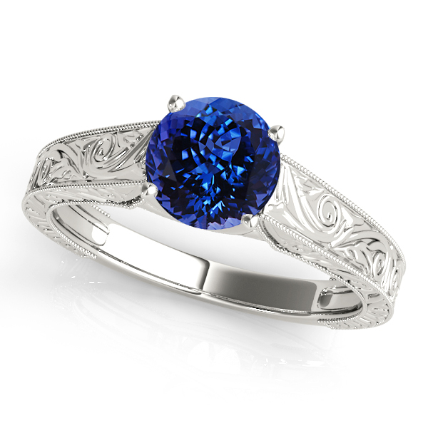 Fine Vintage Tanzanite Engagement Ring with Filigree Design