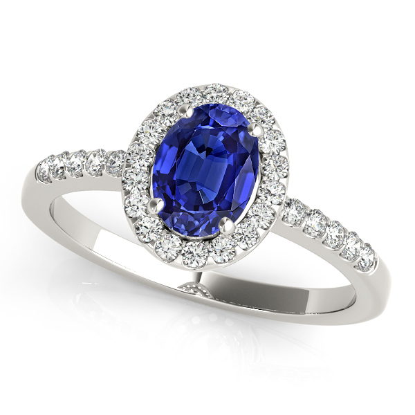 Fine Oval Tanzanite Engagement Ring