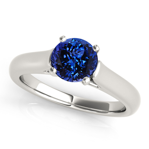 Solitaire Tanzanite Engagement Ring in White Gold