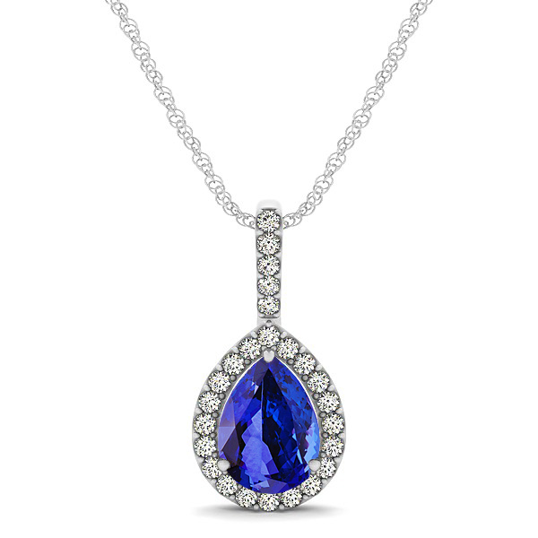 Classic Drop Necklace with Pear Cut Tanzanite Pendant