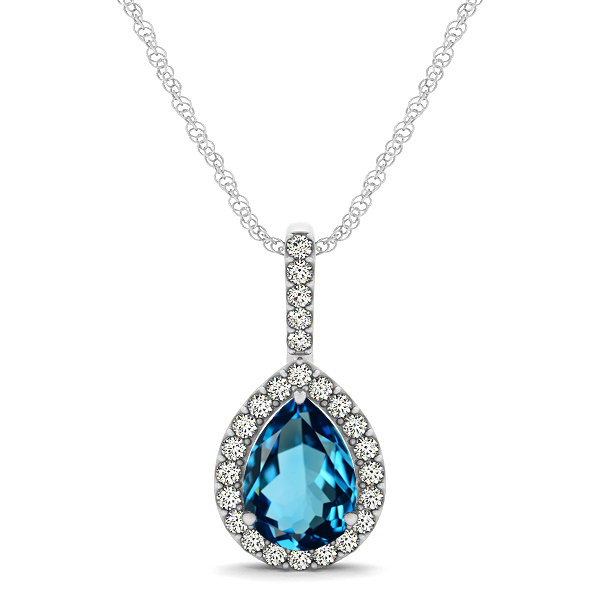 Classic Drop Necklace with Pear Cut Topaz Pendant