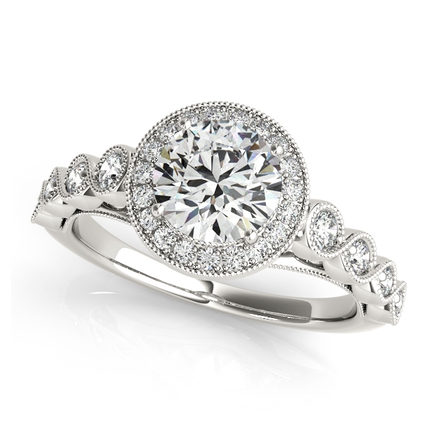 Magnificent Vintage Filigree Halo Engagement Ring
