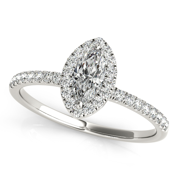 Marquise Cut Engagement Ring w/ Thin Comfort Fit Shank