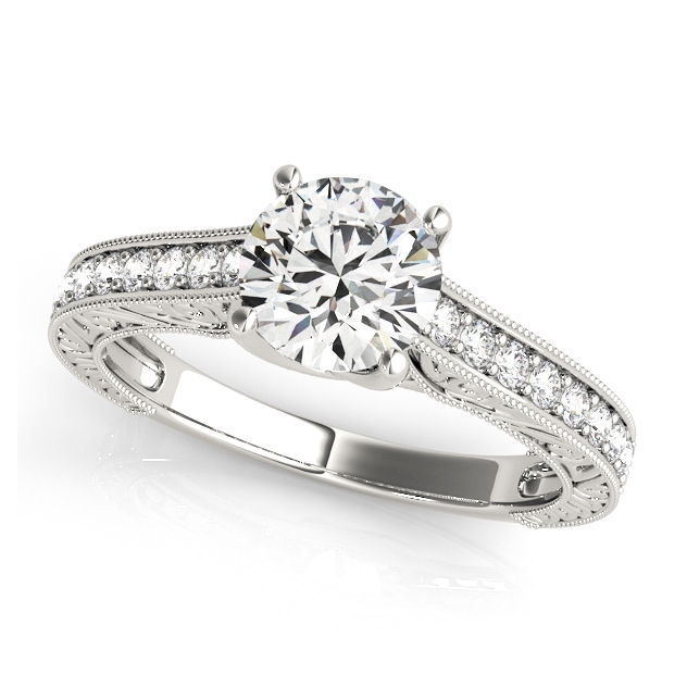 Exclusive Round Cut Trellis Vintage Engagement Ring