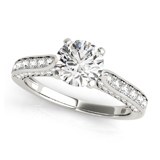 Gorgeous Side Stone Engagement Ring Setting w/ Prongs