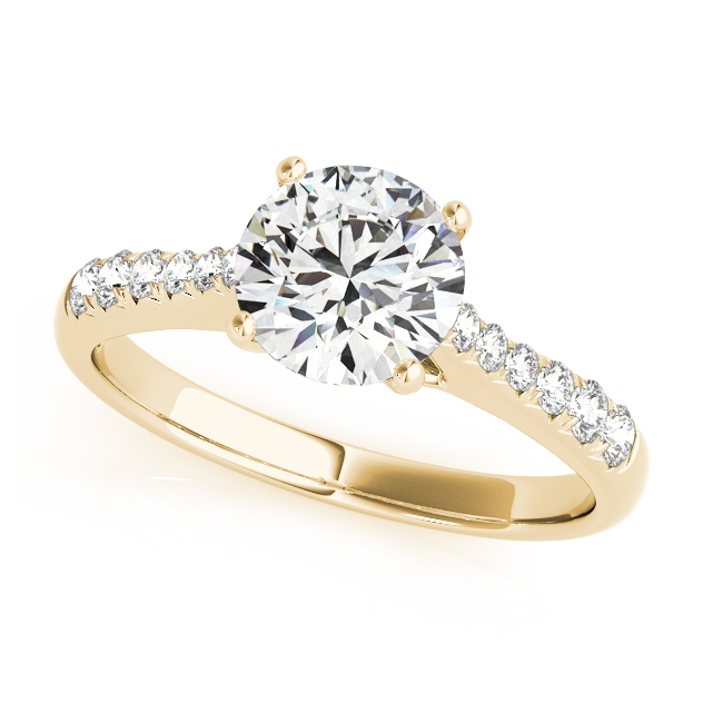 Classically Extraordinary Round Cut Side Stone Engagement Ring