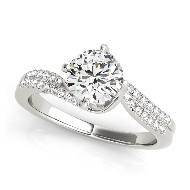 Double Side Stone Engagement Setting w/ Curved Shank