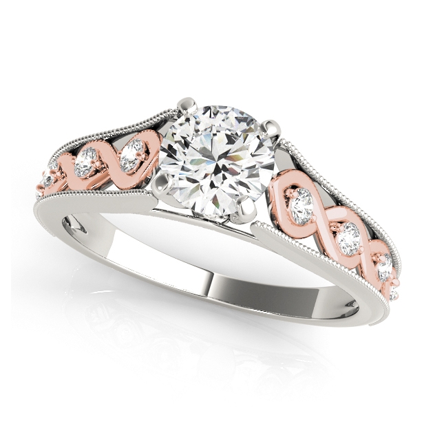 Unequaled Infinity Side Stone Engagement Ring with Filigree