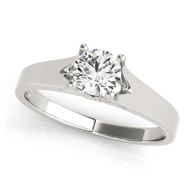 Prong Solitaire Engagement Ring in 10k, 14k, or 18k Gold