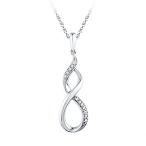 white gold vertical infinity necklace