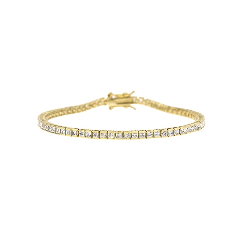 Petite Clear Cubic Zirconia Tennis Bracelet in Gold