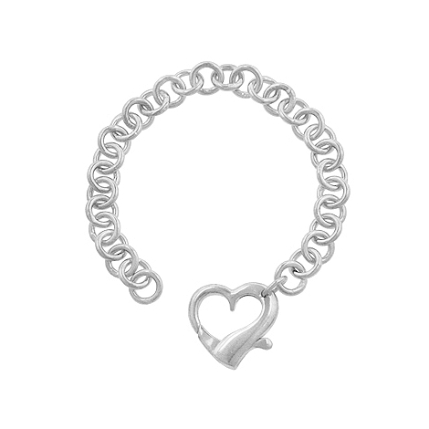 Contemporary Silver Heart Bracelet