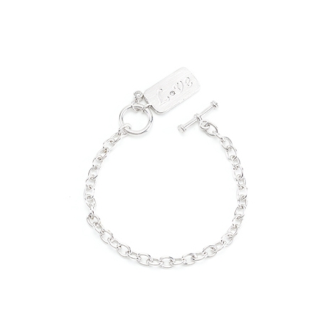 Fashion Silvertone Love Charm Bracelet