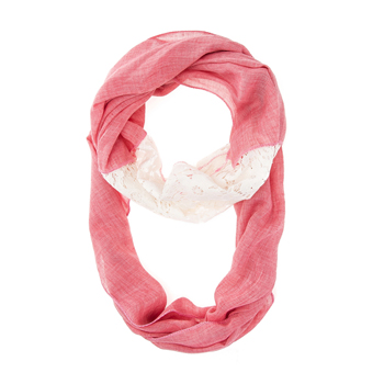 Pink Lace Infinity Scarf