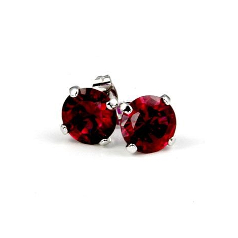 Classic Ruby Cubic Zirconia Studded Earrings