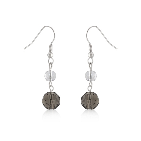Fashion Smokey and Clear Simulated Crystal Dangle Earrings