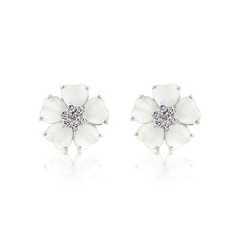 Fashion White Flower Nouveau Earrings