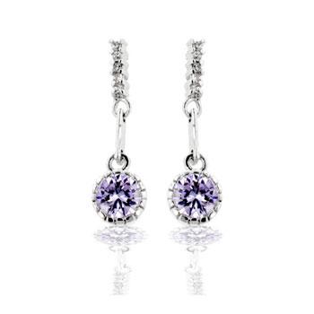 Lavender CZ Dangle Earrings Fashion Jewelry Gifts