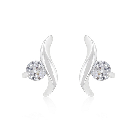 Twisting Solitaire CZ Earrings