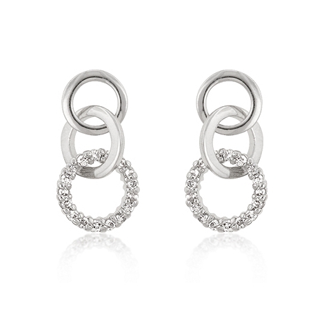 Silvertone Triplet Hooplet Earrings