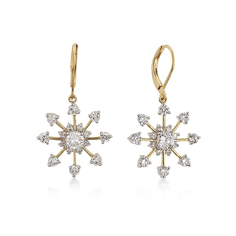 Golden Snowflake Drops - DT Jewelry Store